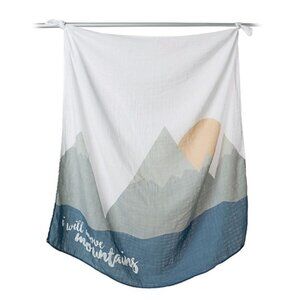 Lulujo Baby Move Mountains Muslin Swaddle Blanket